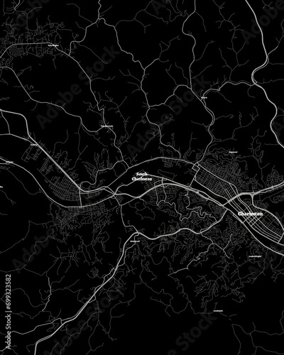 South Charleston West Virginia Map, Detailed Dark Map of South Charleston West Virginia