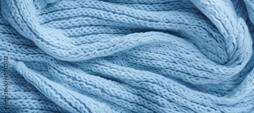Closeup of Blue Knit Sweate...