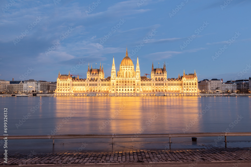 The Danube River overflowed, the shores of Budapest were flooded