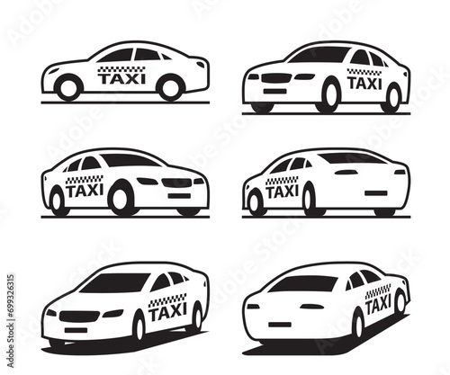 Taxi car in different perspective - vector illustration photo