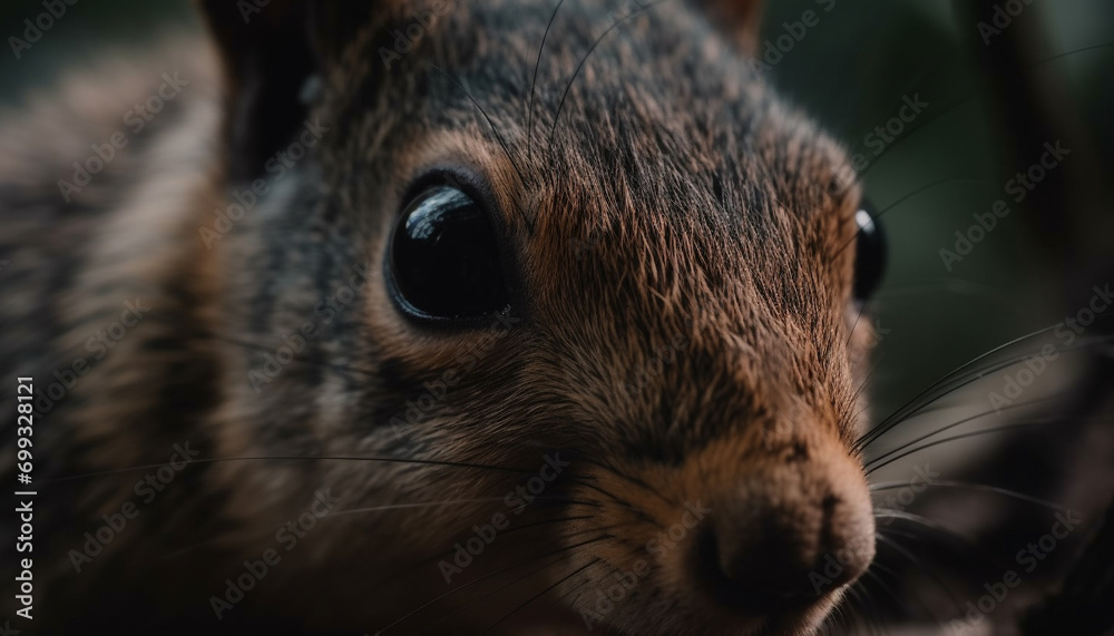 Cute small mammal with fluffy fur and whiskers, looking at camera generated by AI Cute small mammal with fluffy fur and whiskers, looking at camera generated by AI