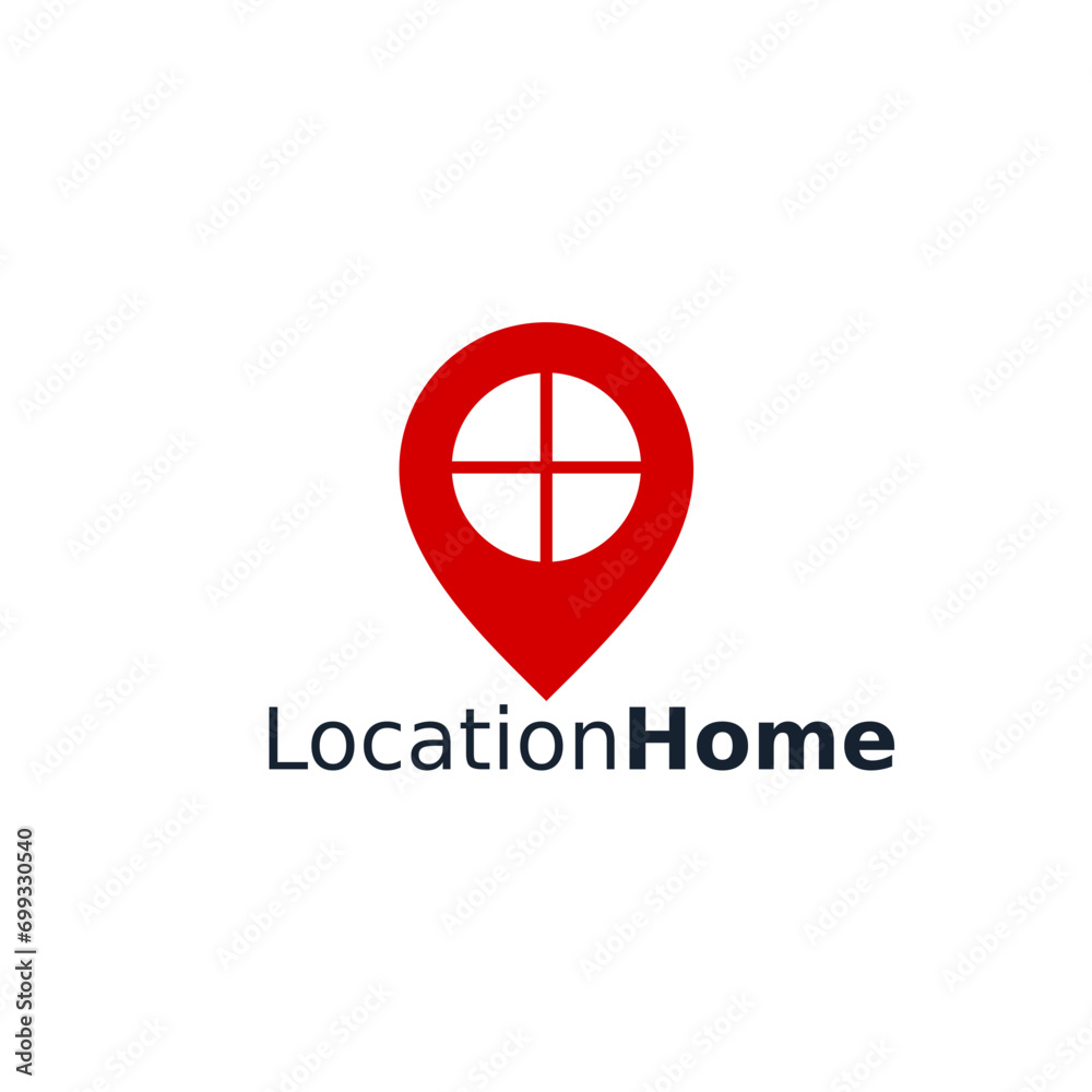 Clean and unique modern home location template logo. Clean and unique modern home location template logo.
