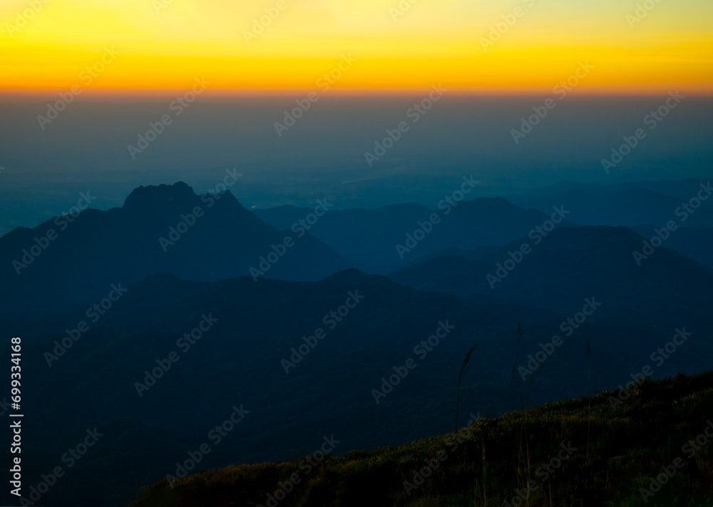 beautiful morning landscape Pha Hua Sing Viewpoint, Phu Thap Buek, Phetchabun Province, Thailand.