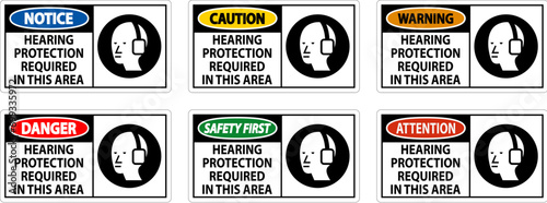 Caution Sign Hearing Protection Required In This Area