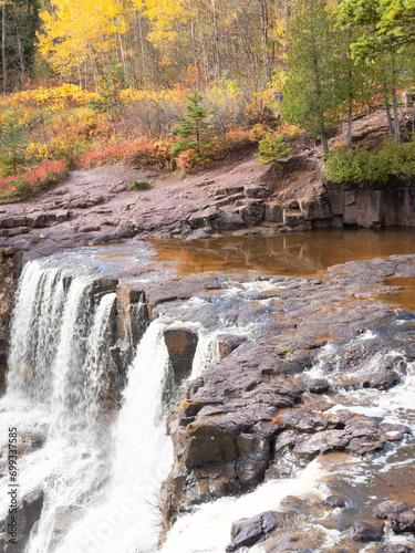 Scenic Overlook of Gooseberry Falls in Minnesota in the Autumn