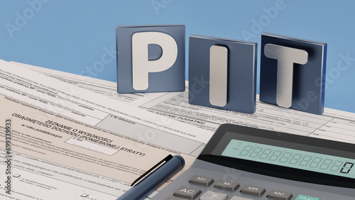 PIT - polish tax, 3D illustration