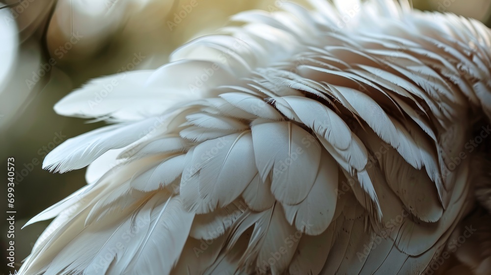 Fototapeta premium Macro white bird wing