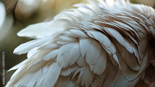 Macro white bird wing photo