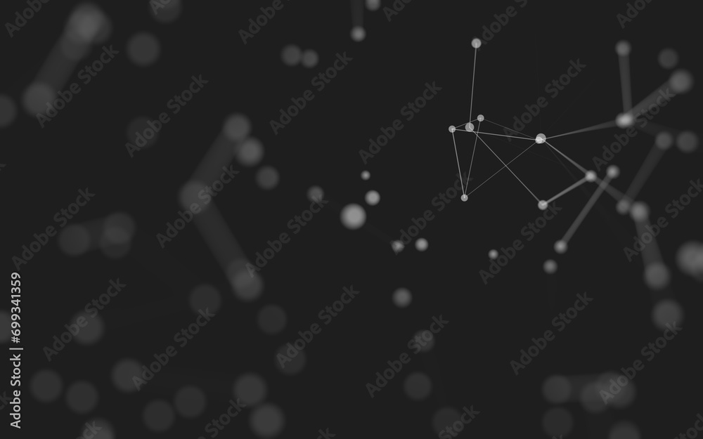 Abstract background. Molecules technology with polygonal shapes, connecting dots and lines. Connection structure. Big data visualization. Abstract background. Molecules technology with polygonal shapes, connecting dots and lines. Connection structure. Big data visualization.