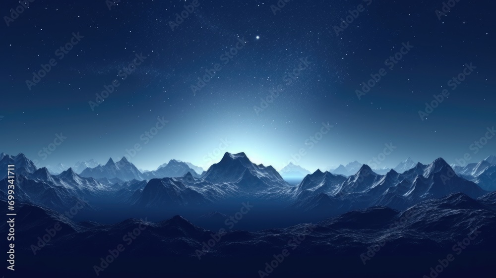 Starry Night over Mystic Mountains