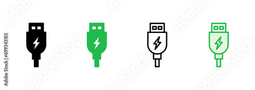 Usb icon set. Flash disk icon vector