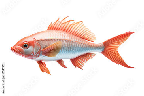 Vibrant Orange Fish | Isolated on Transparent & White Background | PNG File with Transparency