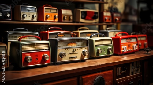 Assortment of Vintage Radios on Display