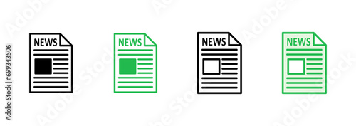 Newspaper icon set. news paper vector sign