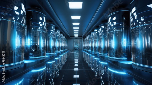 Cryogenic Chambers in Futuristic Research Facility photo