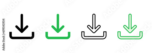 Download icon set. Download vector icon