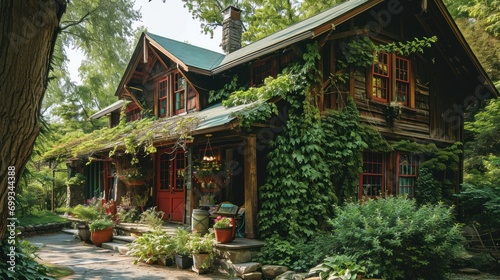 A charming bed and breakfast inn with a rustic setting