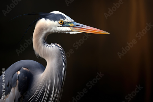 Portrait of a grey heron (Ardea cinerea)
