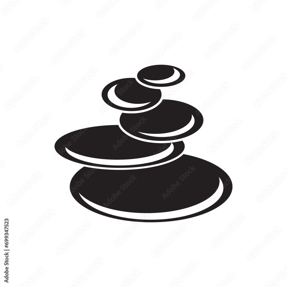 Zen stone illustration in flat style Zen stone illustration in flat style