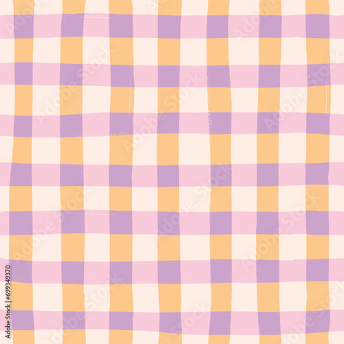 Sweet Vector Seamless Repeat Pattern Gingham Check Fabric Girl Cloth