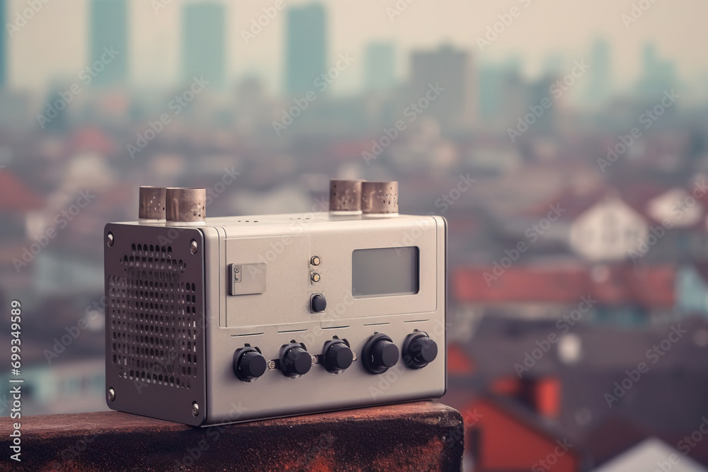 Fototapeta premium air quality monitoring devices , concept of pollution