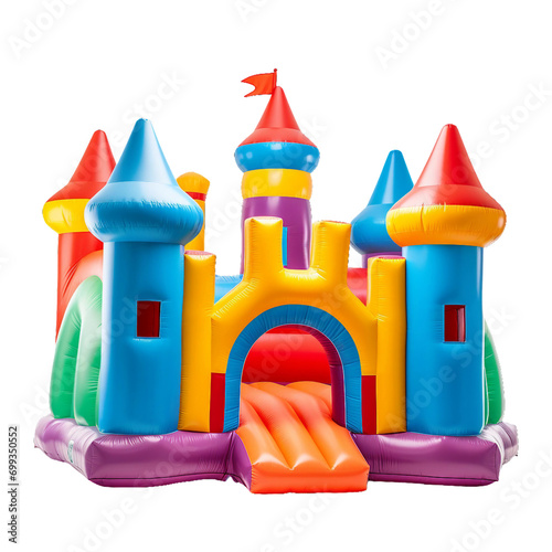 bouncy castle, transparent background, isolated image, generative AI