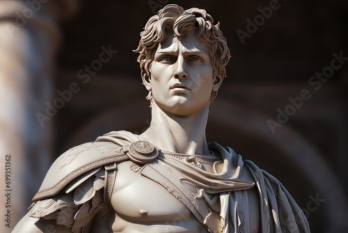 Vergilius statue, ancient poet. photo