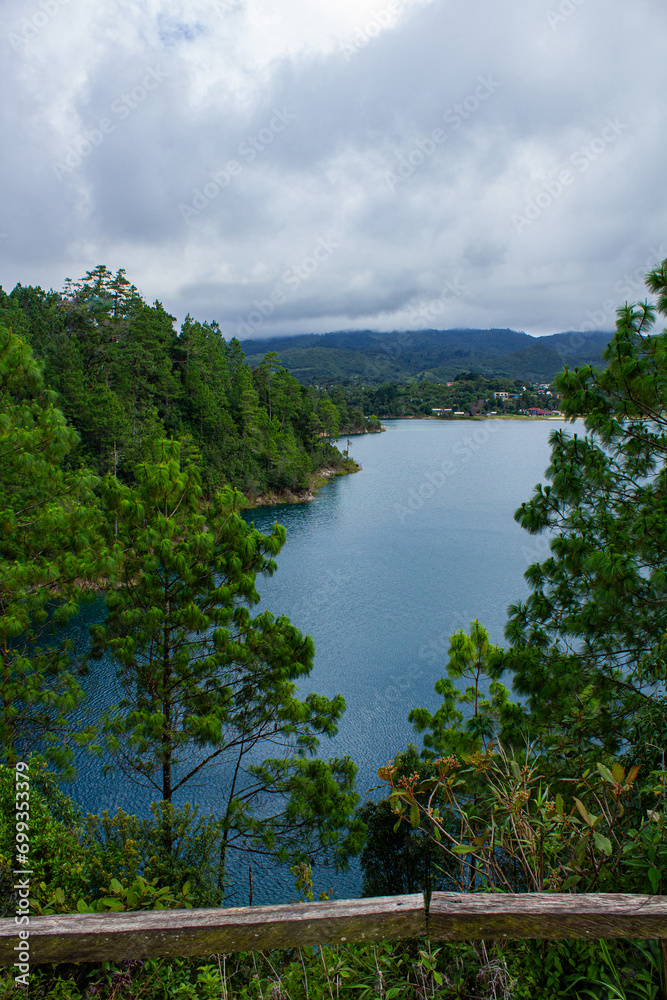 Lakeside Majesty: Vertical View of Montebello Lagoon in Chiapas National Park