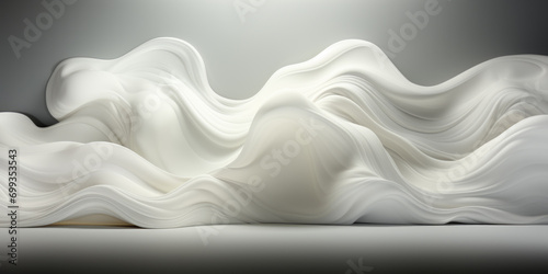 Abstract white satin silky cloth for background, with soft waves,waving in the wind. photo