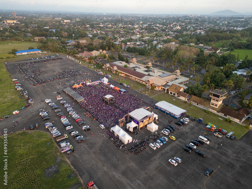 music concert aerial view