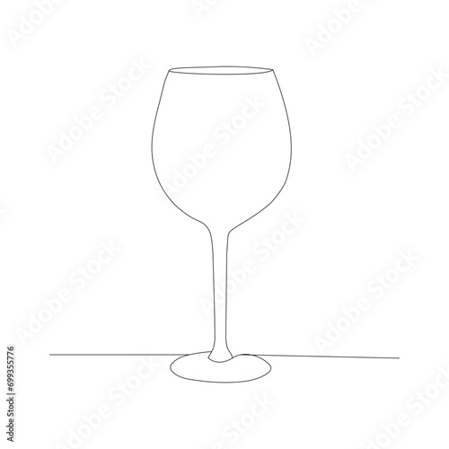 glass one line art, continuous drawing. Vector illustration isolated on white background
