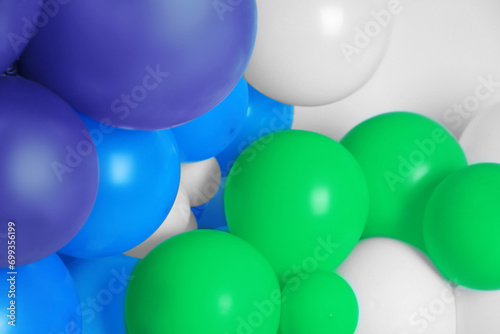 Balloons in different colors as background, closeup