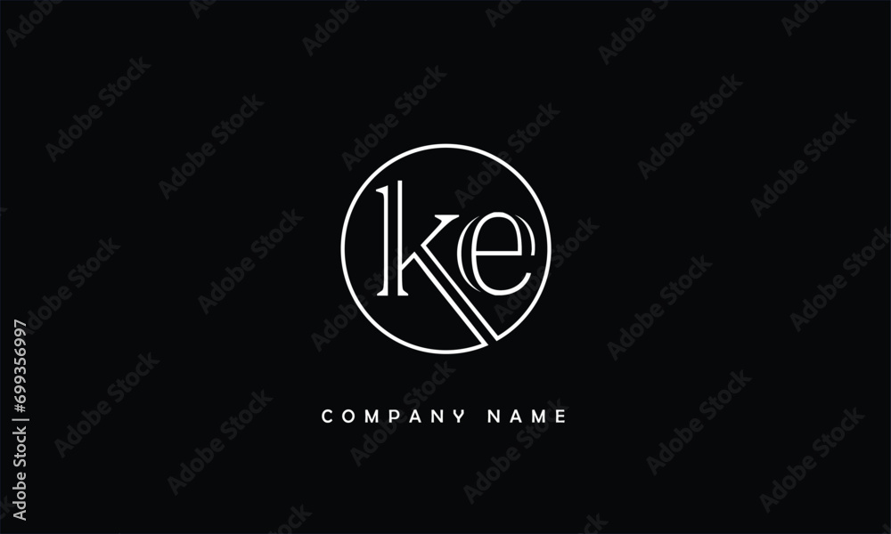 KE, EK, K, E Abstract Letters Logo Monogram KE, EK, K, E Abstract Letters Logo Monogram
