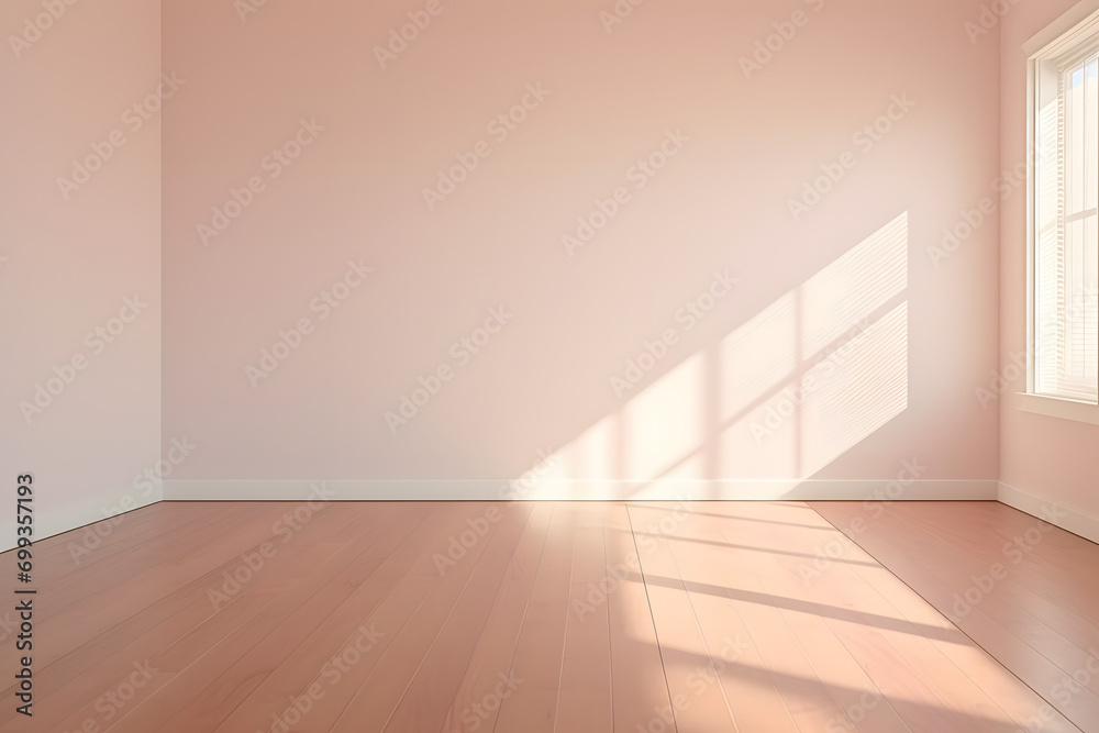 empty white room with wooden floor with light from window shining on it empty white room with wooden floor with light from window shining on it