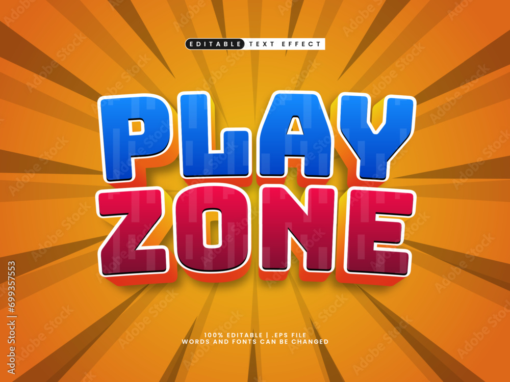 play zone editable text effect kids style
