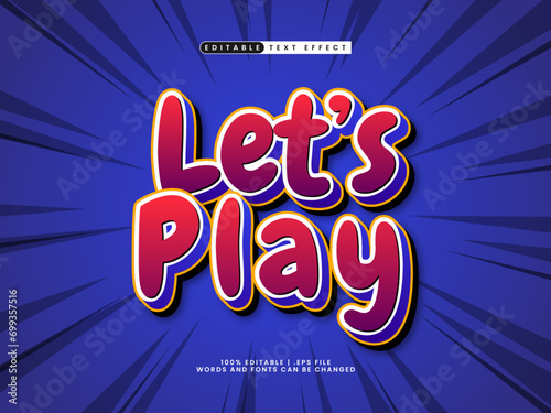 lets play editable text effect kids style