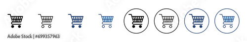 Shopping icon vector. Shopping cart sign and symbol. Trolley icon