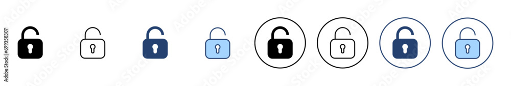 Unlock icon vector. Unlock sign and symbol. unlocked padlock icon Unlock icon vector. Unlock sign and symbol. unlocked padlock icon