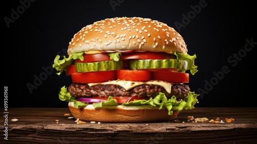 appetizing hamburger isolated ,Big and delicious hamburger
