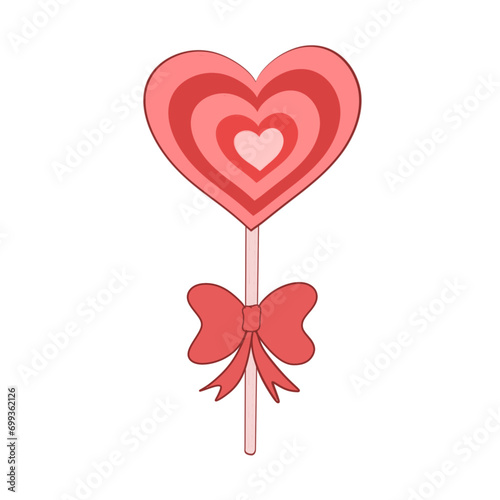 heart shaped lollipop with ribbon