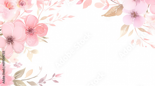 Wallpaper Mural Floral frame with watercolor flowers, decorative floral background pattern Torontodigital.ca