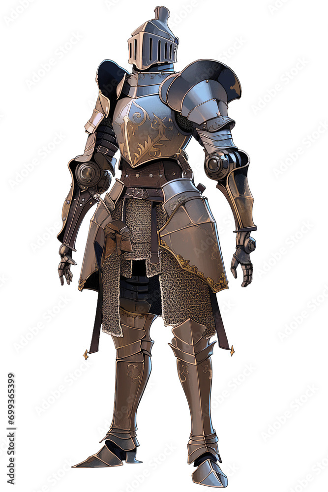 robotic Medieval knight with a visor helmet, PNG image, PNG graphic resource