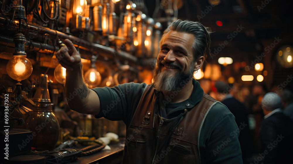 Skilled Mechanic at Work: Repairing an Engine in an Auto Repair Shop, Demonstrating Expertise and Precision in Automotive Maintenance