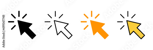 Click icon set vector. pointer arrow sign and symbol. cursor icon photo