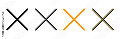 Close icon set vector. Delete sign and symbol. cross sign