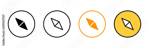 Compass icon set vector. arrow compass icon sign and symbol photo