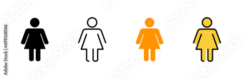 Female icon set vector. woman sign and symbol