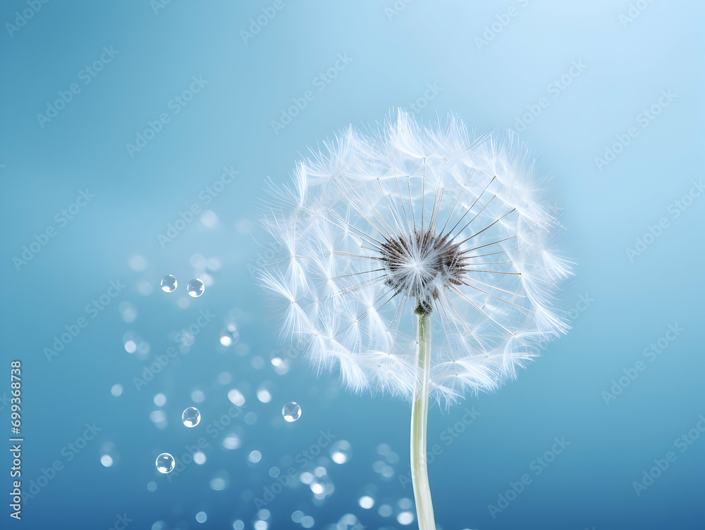 Obraz premium dandelion flower in studio background, single dandelion flower, Beautiful flower images