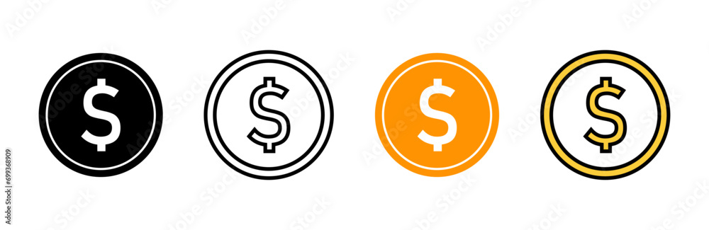 Fototapeta premium Money icon set vector. Money sign and symbol