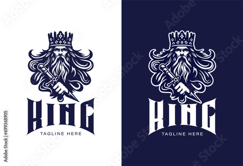 royal king logo. lord logo illustration design. symbol of monarchy photo